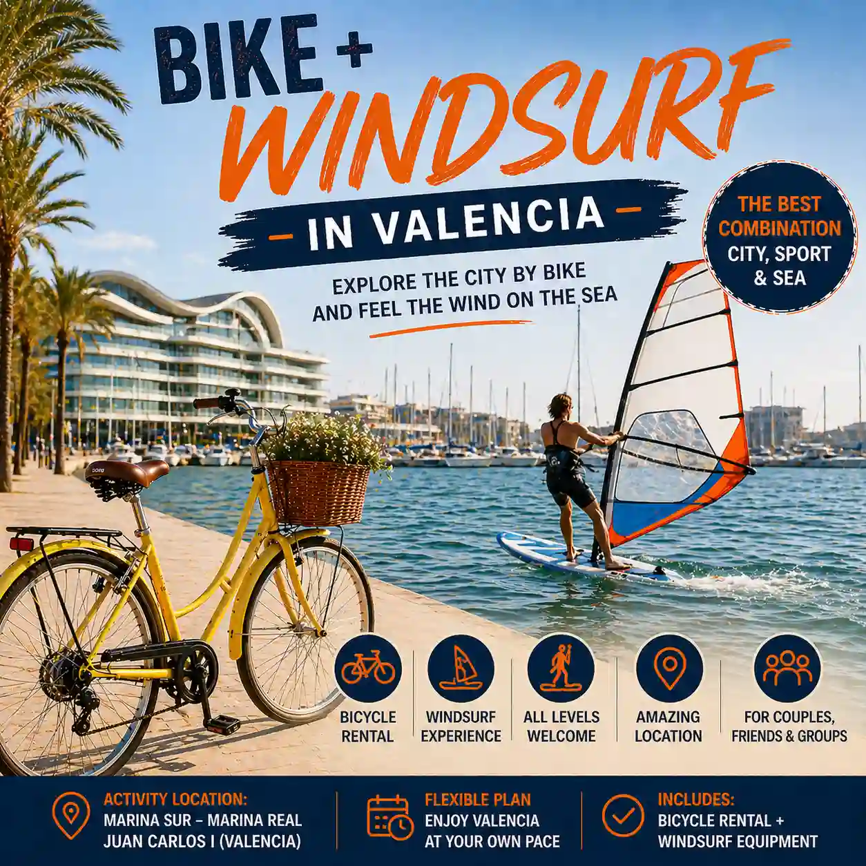 BICICLETA + WINDSURF EN VALENCIA