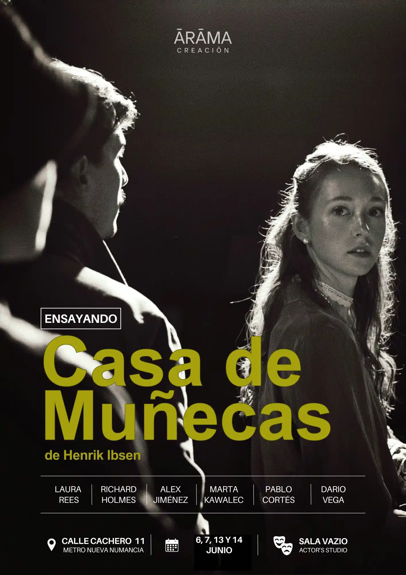 Laura Rees Actor Ensayando 'Casa de muñecas' de Henrik Ibsen